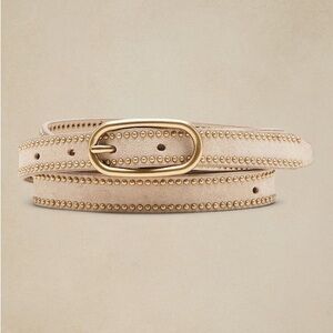 Daze Skinny Studded Suede Belt |
Banana Republic | size S light tan w/ gold NWOT